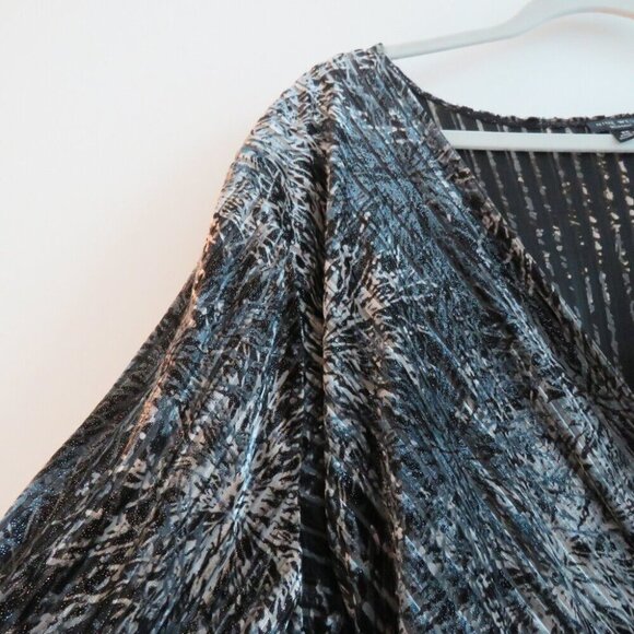 VINTAGE NINE WEST Y2K Velvet Burnout Metallic Babydoll Top Whimsigoth - Size 2X - Picture 7 of 16